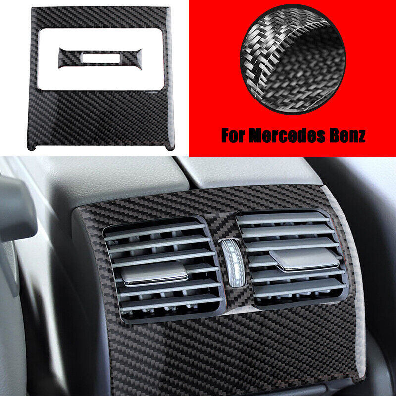 Carbon fiber car rear air vent socket panel decorative sticker for C W204 2007-14 n