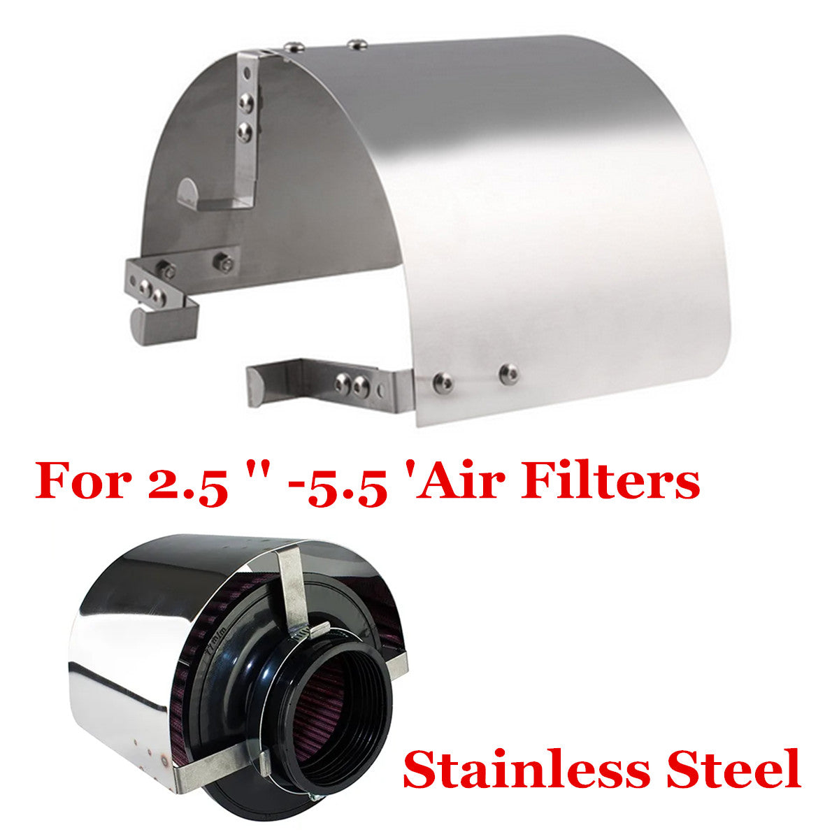 Stainless Steel Accessory Heat Shield 2.5 '' -5  Cone Filter Cold Air Intake