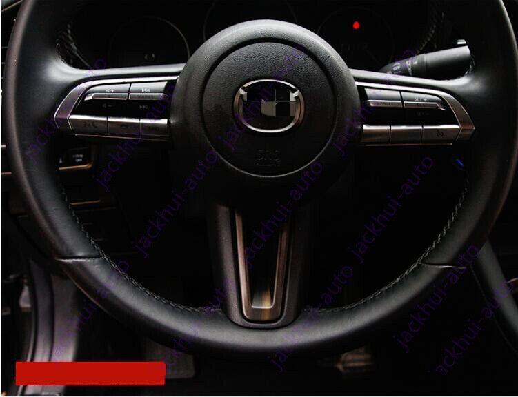 Wood grain ABS Steering Wheel Cover Trim 1PC Fit for Mazda 3 Axela 2019-2021