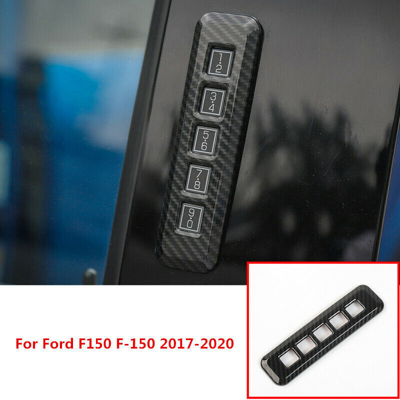 for ford  F-150 F150 2017-2020 Door Lock Password Button Cover Trim Carbon Fiber