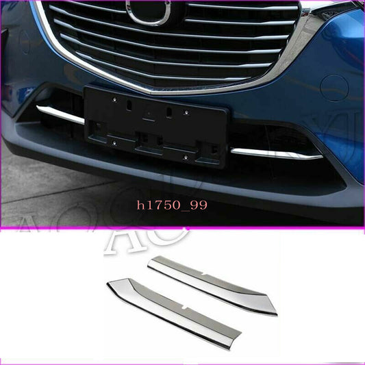 2x Chrome Grill Cover Trim for Mazda CX-3 2016-20 Front Bumper Air-inlet Grille