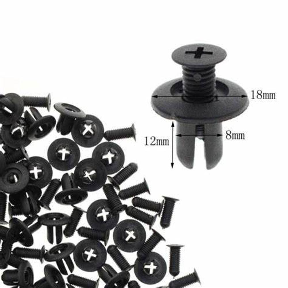 100X 8mm Bumper Retainer For Santa Fe for Genesis Fender Fastener Clips 8659028000