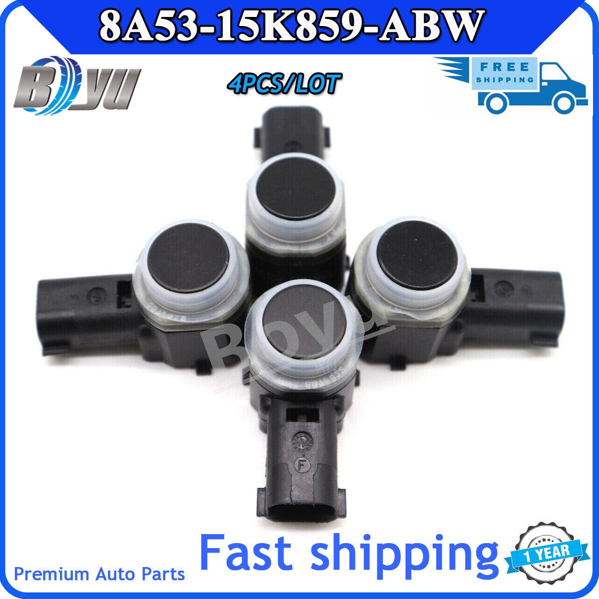 Brand new 4-piece parking assist sensor kit, black, for Explorer Focus 8A53-15K859-ABW- v