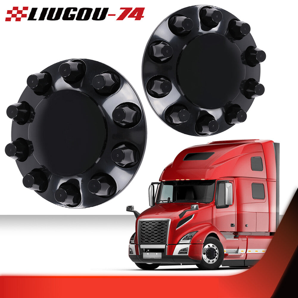 Black Front Wheel Covers Hub Axle Semi-Plastic ABS Pair 33mm Nut Caps 1 Pair - v
