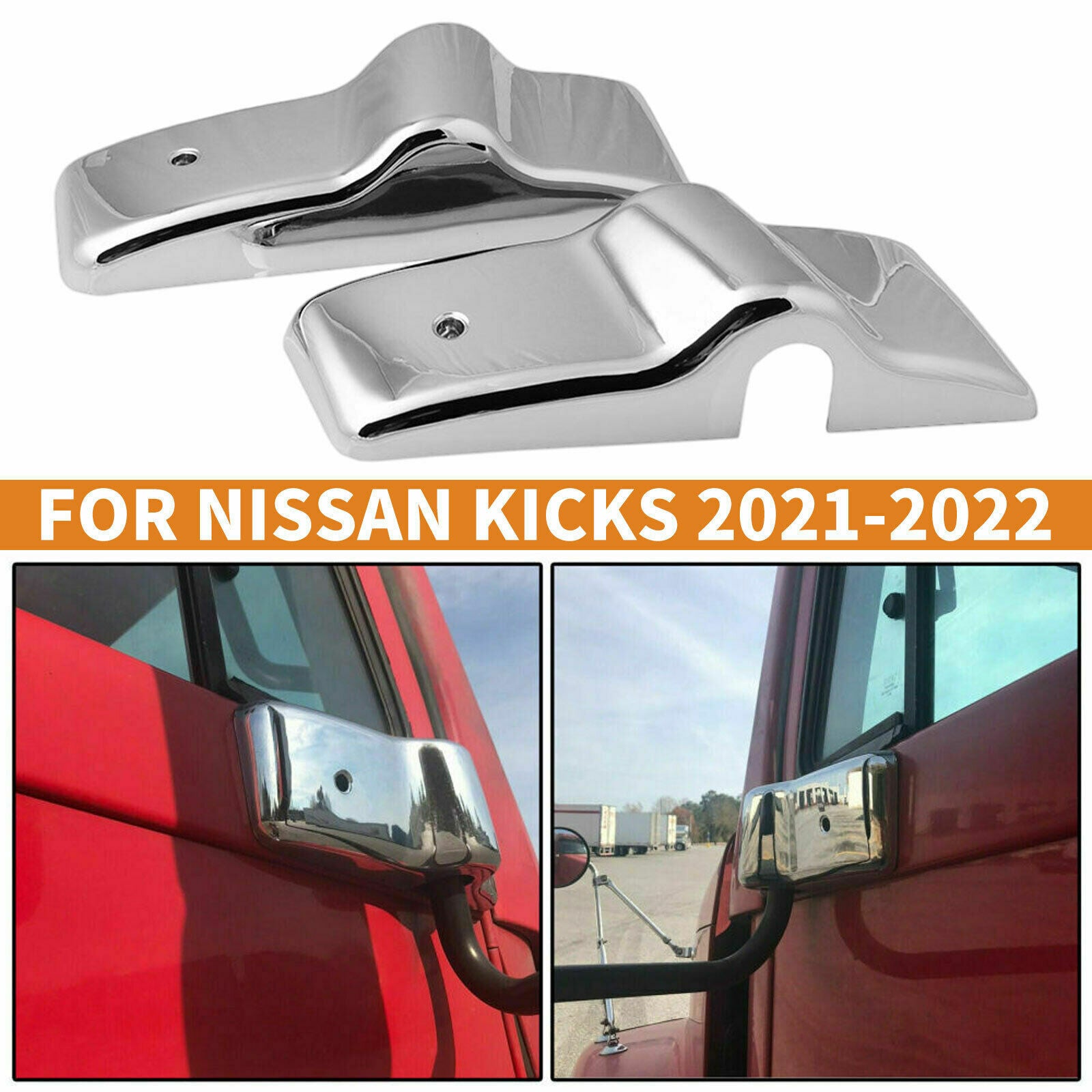 2pcs Chrome Side Door Mirror Cover Bracket for Freightliner Century Columbia AT