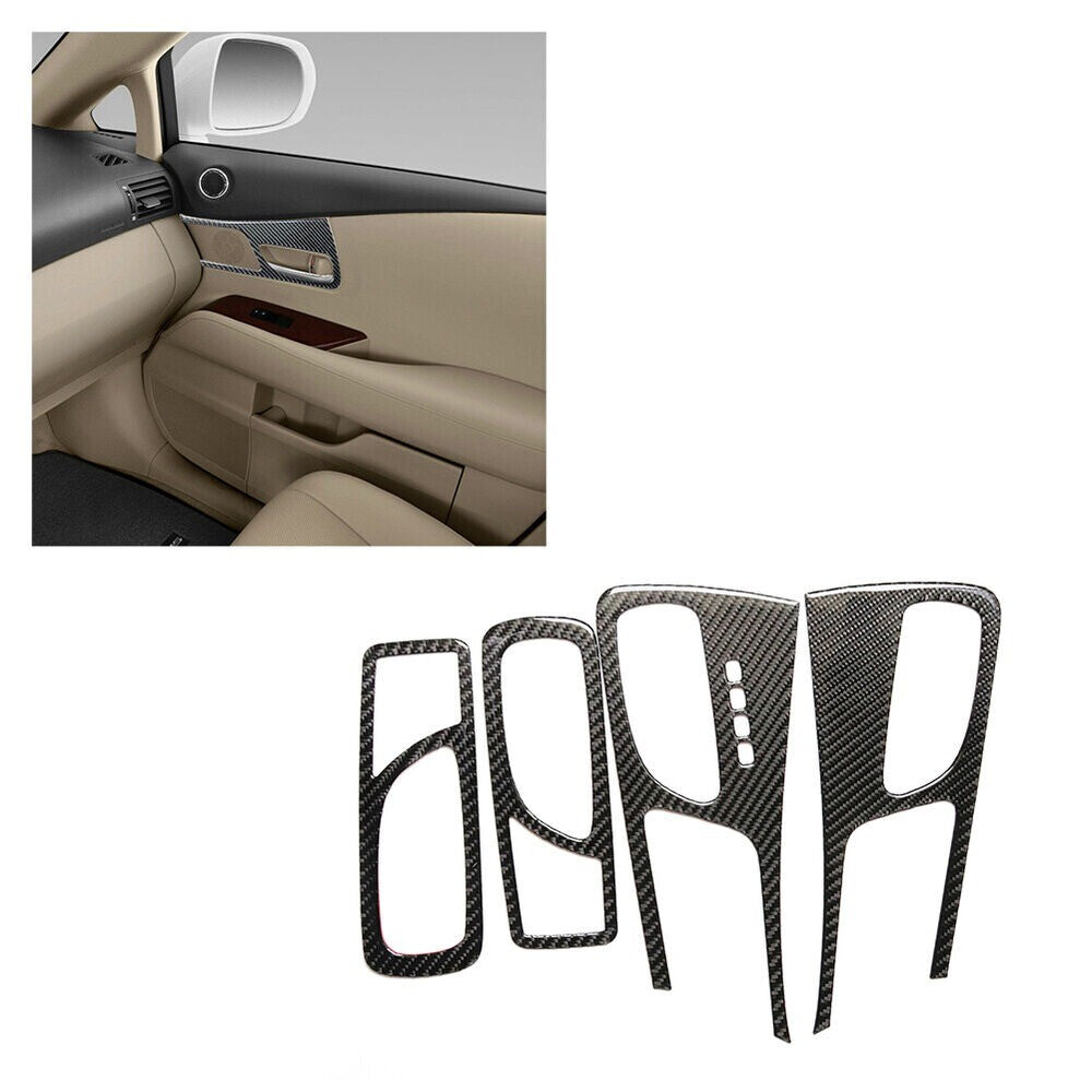 4X/SET for Lexus RX350/RX450H 2010-2012 Carbon Fiber Door Handle Cover Trim New n