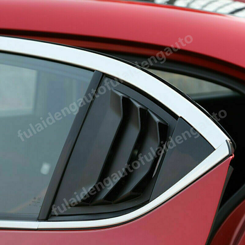 for Mazda 3 Axela 2014-2018 Matte Black Rear Window Quarter Louver Cover Trim