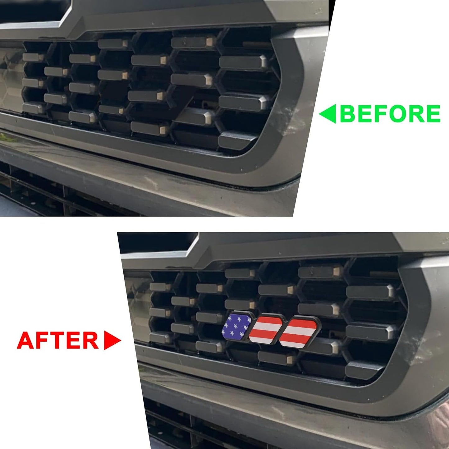 American Flag Tricolor Front Grille Cover Badge Accessory for 4Runner Tacoma - n