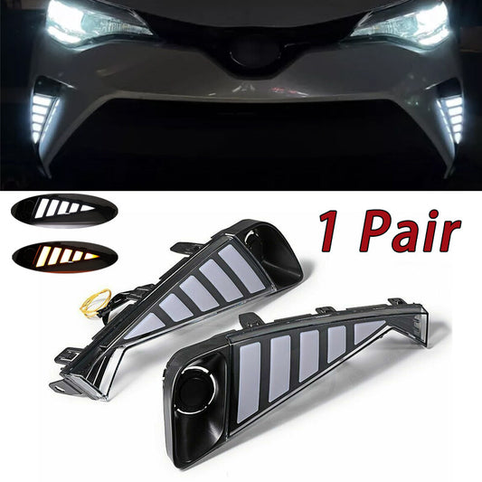 LED DRL daytime running fog lights with turn signals applicable to for Toyota 2020-2021 C-HR