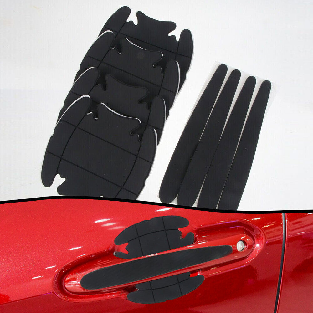 8pcs black car door handle bowl cover protector anti scratch sticker accessories