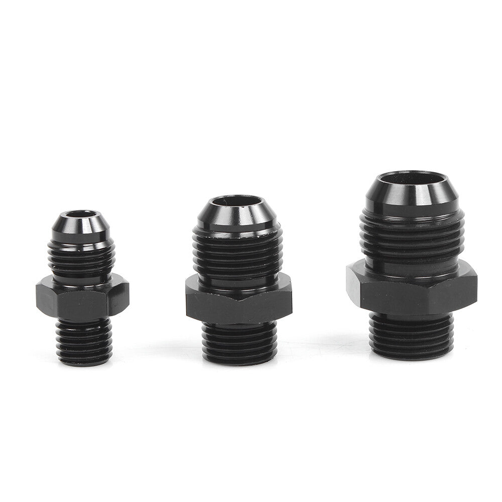 To Metric Straight Fitting Adapter Black-4AN -6AN -8AN -10AN Male Flare Q