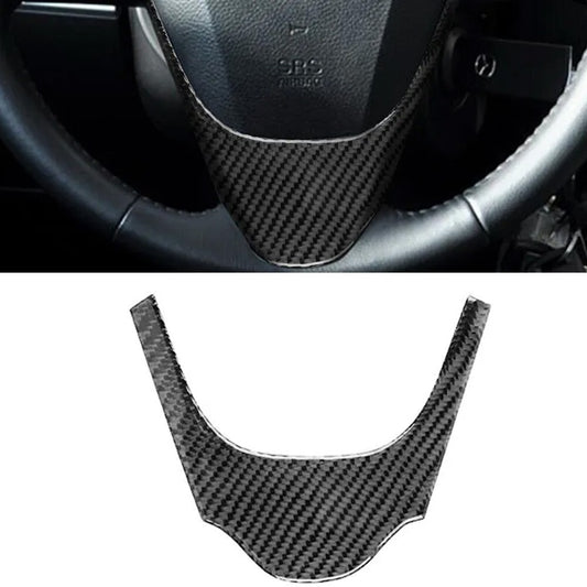 Stylish Carbon Fiber Steering Wheel Trim Elevates Your For Mazda3 2010-2013 v