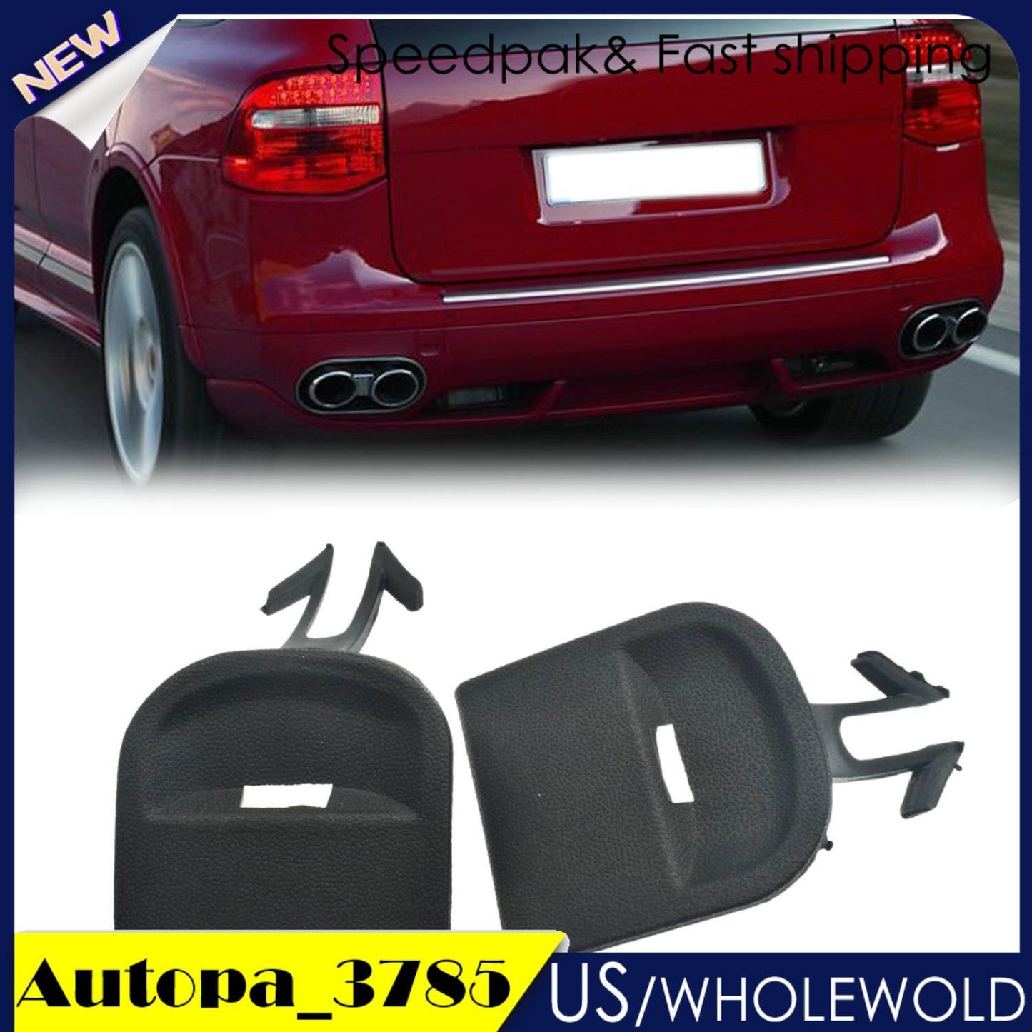2pcs Rear Bumper Towing Hook Cap Left Right Side For 2008-2010 for Porsche for Cayenne