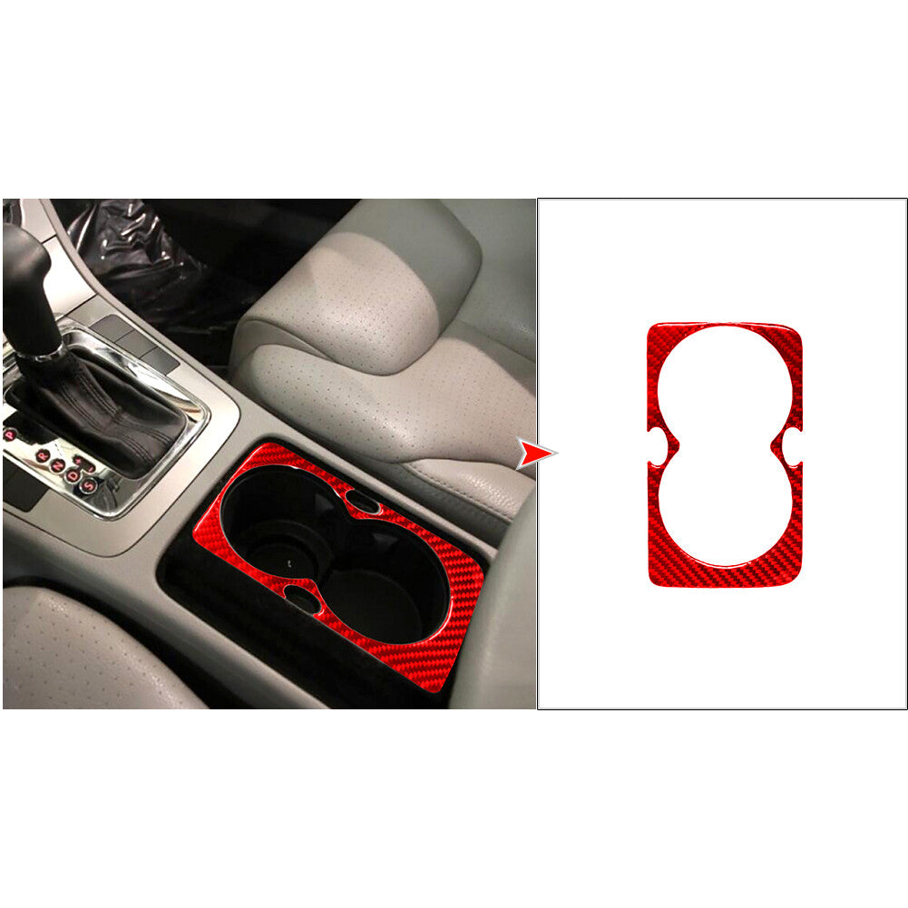2Pcs Carbon Fiber Watercup Strip Decorative Cover Trim for Volvo V60 2010-2017 v