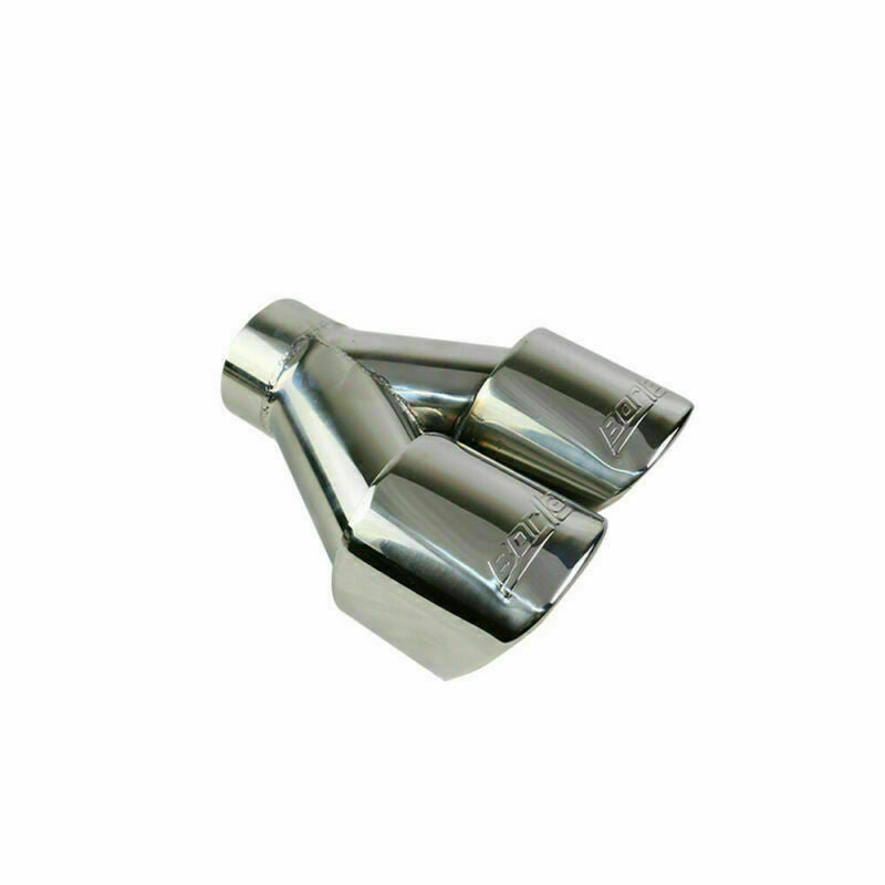 67mm Sliver Weld-on Dual Exhaust Pipe Muffler Tips Square Tip Dual Outlets