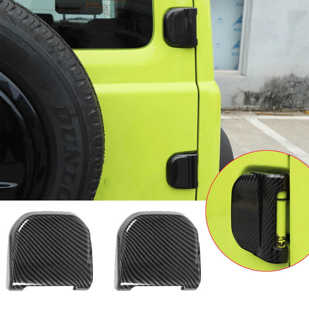 Carbon Fiber ABS Rear Door Tailgate Hinge Cover Trim for Suzuki for Jimny 2019-2022