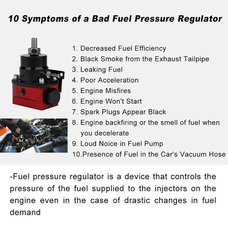 Universal Black/Red Adjustable Fuel Pressure Regulator Kit Oil 100psi Specification - 6AN