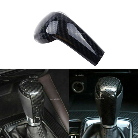 Black Carbon Fiber Gear Shift Knob Cover Trim Fit for Mazda 3 6 CX-3 CX-5 CX-9