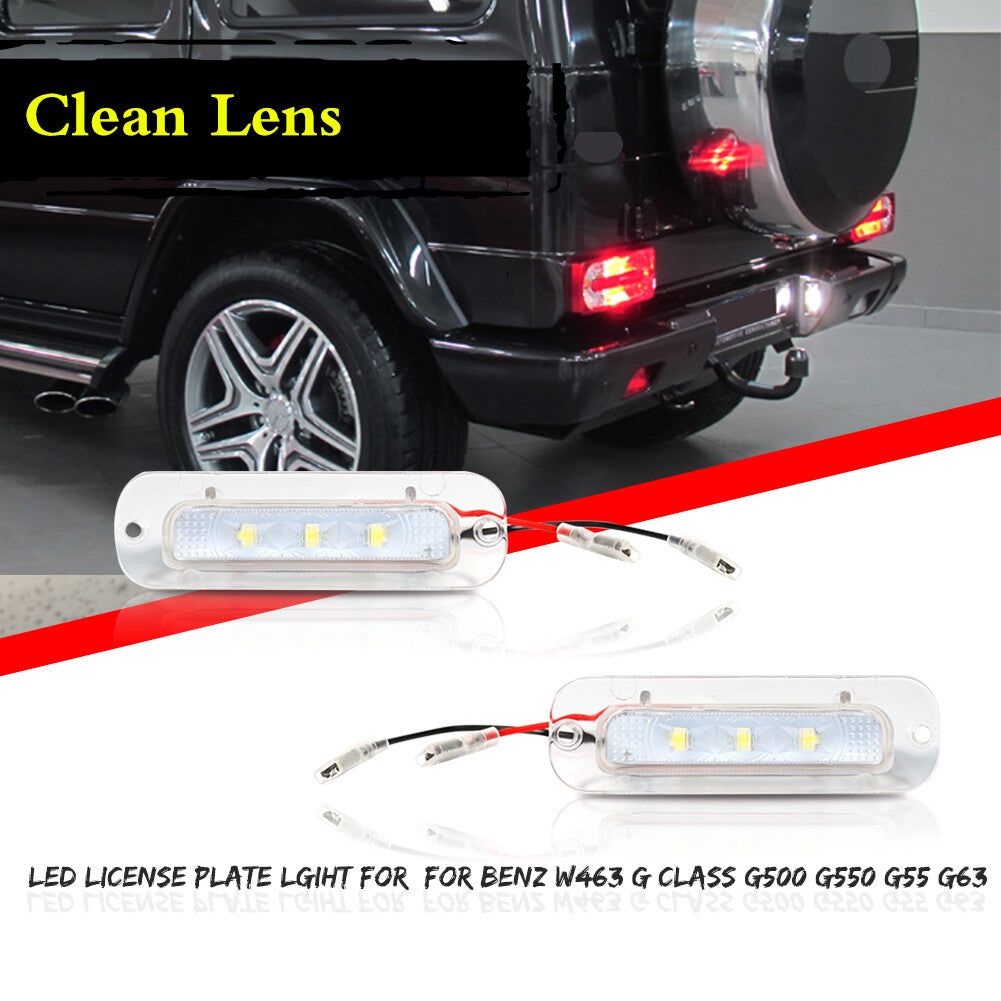 Suitable for W463 G55 G500 G550 White LED License Plate Light - v