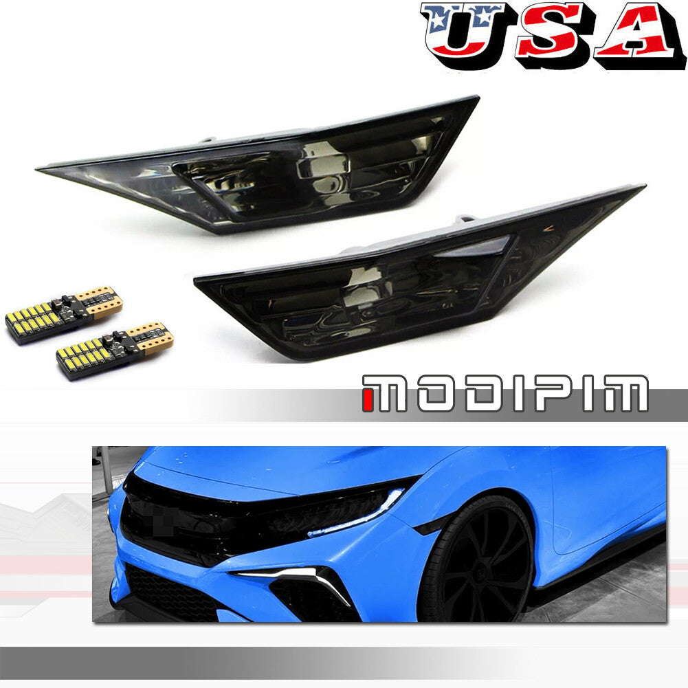 For 2016 - 2021 for Honda Civilian Smoked Side Marker Lights Rotating Signal Lights with LED Lights - v