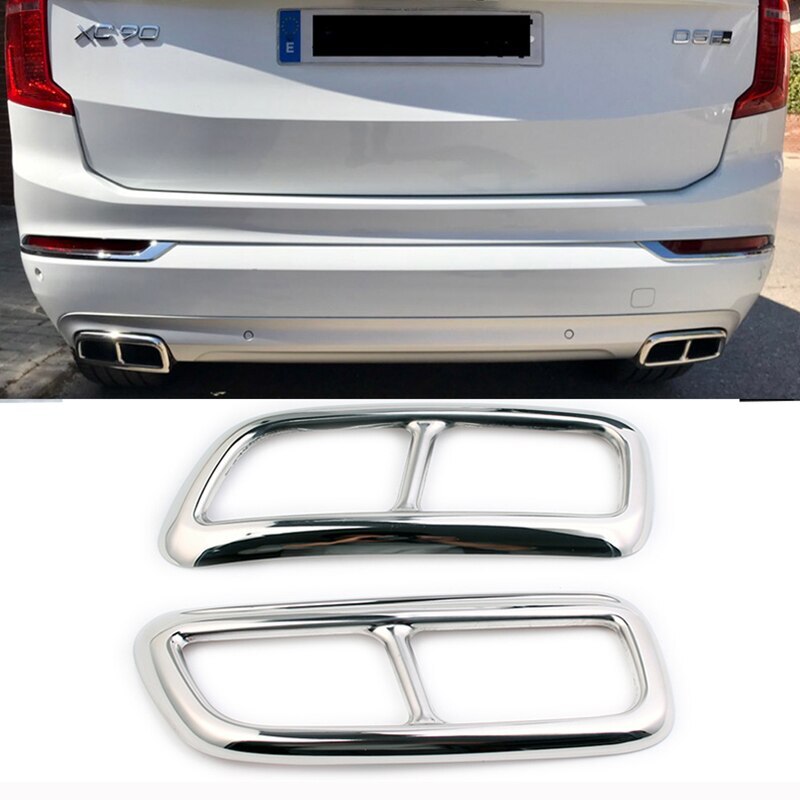 Rear stainless steel exhaust tailpipe cover trim for Volvo XC90 2016 - 2020. Q