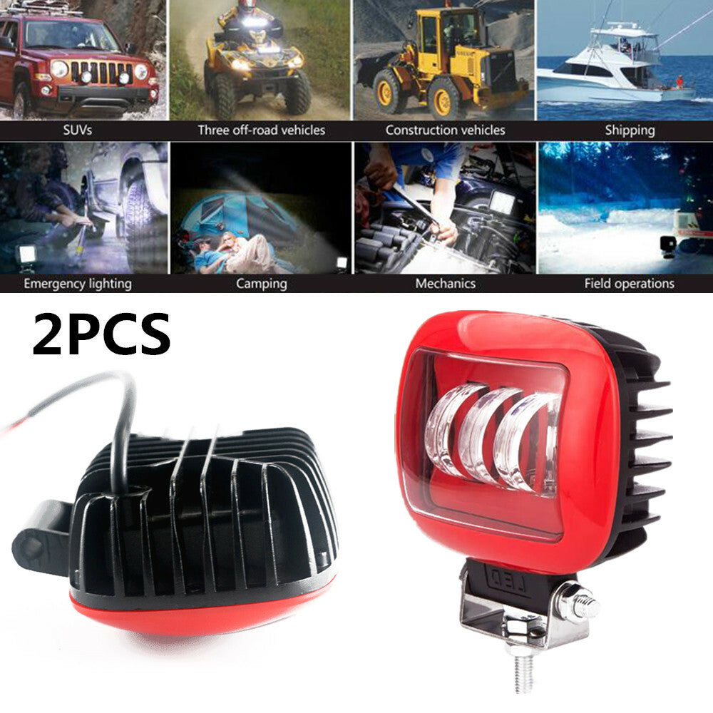 2pcs 30W LED Car Plaza Work Lights 6000K Truck Ocean Spotlights for Wrangler - n