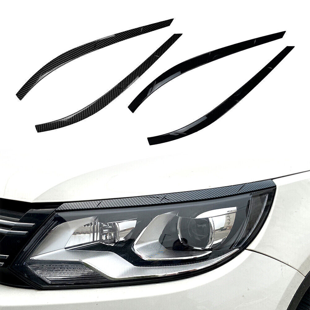 2x Front Headlight Eyelid Trim Cover For Fit 2011-2016 2015 2014 2013 for VW for Tiguan
