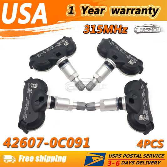 4pcs 315MHz Tire Pressure Sensor Fit for Toyota RAV4 2019-2023 Sequoia 2018-19 TPMS