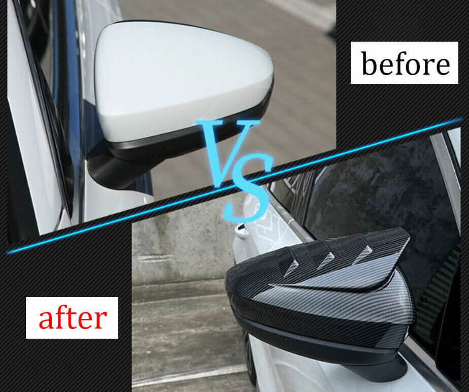for Audi A3 2022-23 ABS Carbon Fiber OX Horn Rear View Side Door Mirror Cover 2X