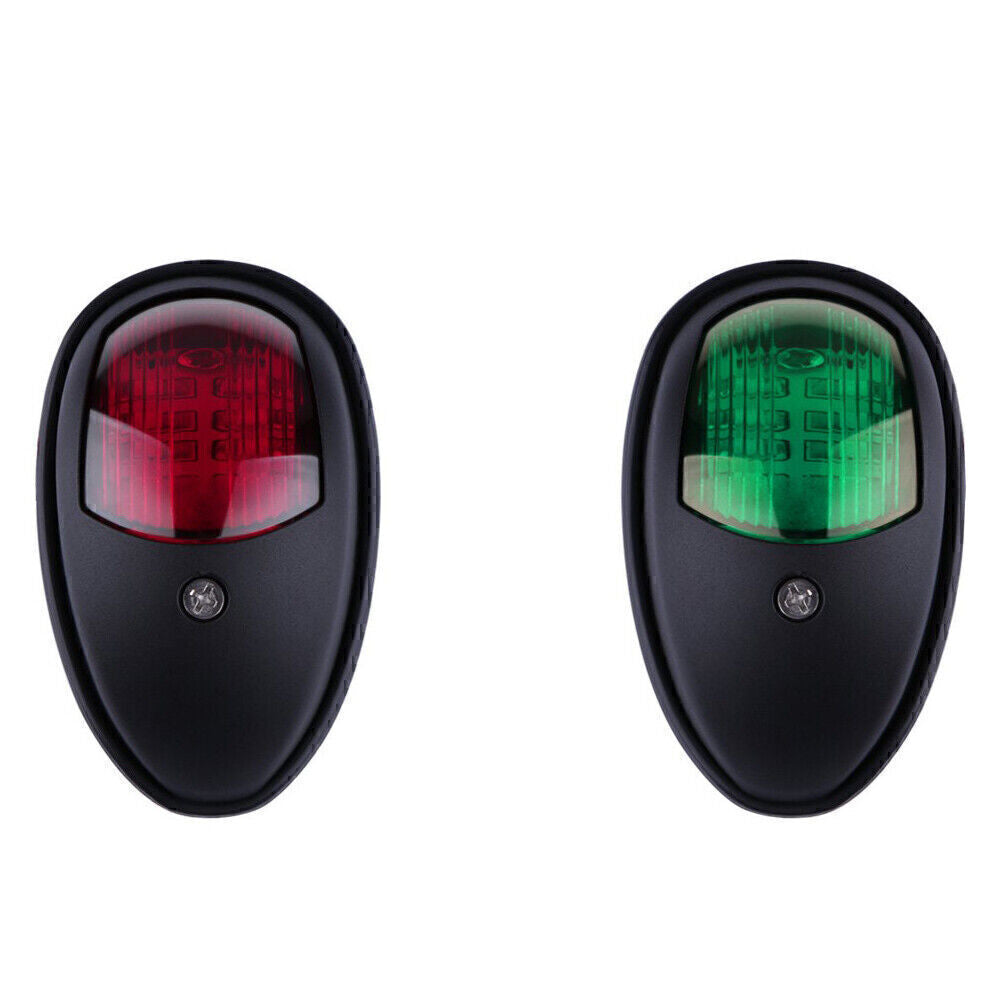 Waterproof 12V LED navigation light, red/green, suitable for ocean boats and yachts, black. n