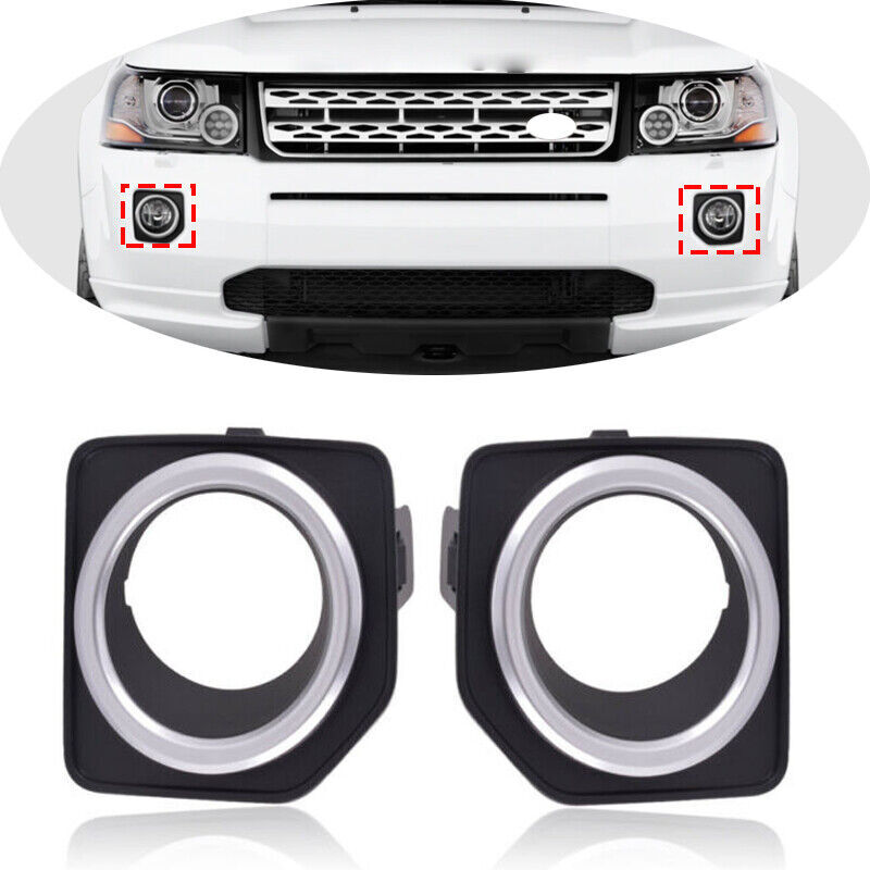 Pair Front Fog Driving Light Cover Trim Fit for Land Rover LR2 Discovery 2013-15