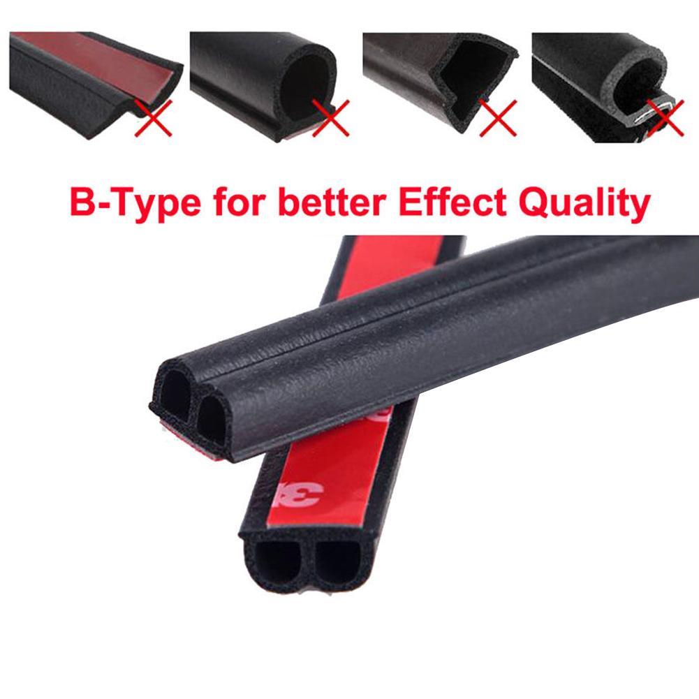 5M Sloping B Shaped Car Door Seal Strip Rubber Trunk Hood Edge Insulation Trim