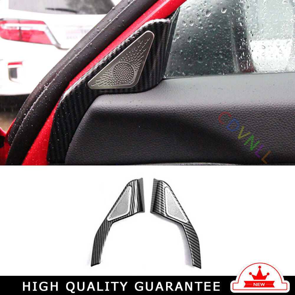 A Post Speaker Frame Cover Trim 2PCS for Honda for Civic 2022-2023 11th Carbon Fiber