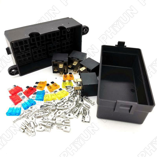 12 Way Blade Fuse Holder Box w/ Spade Terminals Relay for Car Truck Boat US Ship Q