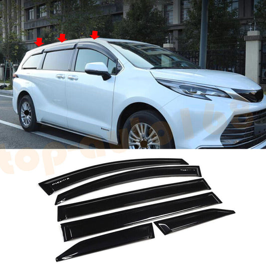 for Toyota for Sienna 21-24 Black Window Visor Vent Sun Shade Rain Guard Door Visor