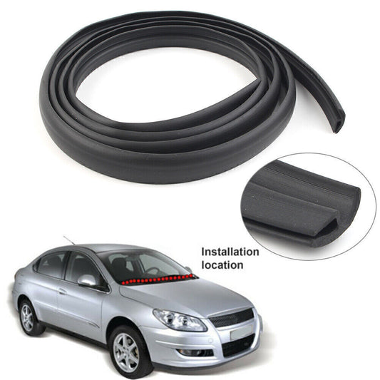 1.7M Black Seal Under Front Windshield Panel Sealed Trim Moulding Strip Rubber