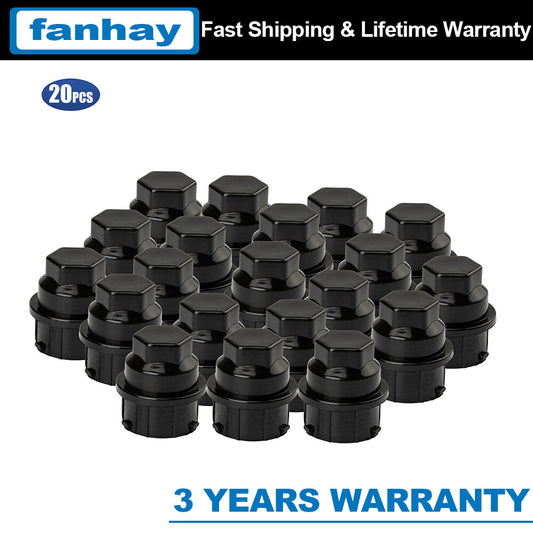Set of 20 for Buick for Chevy for GMC for Pontiac Black New 9593028 Wheel Nut Cover Replaces Q