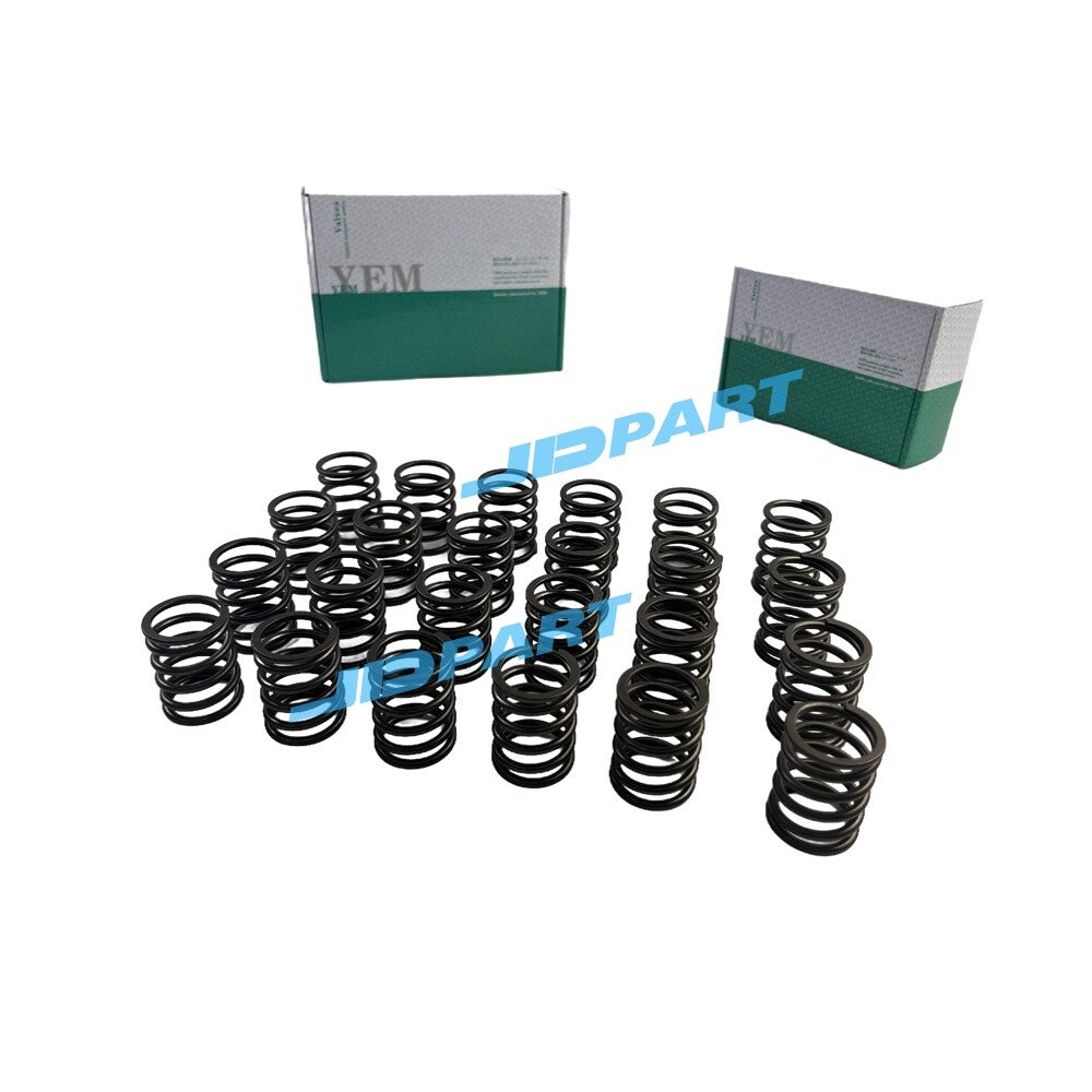 Repaired and replaced 24 1106C-E66TA valve springs for Perkins engine parts.