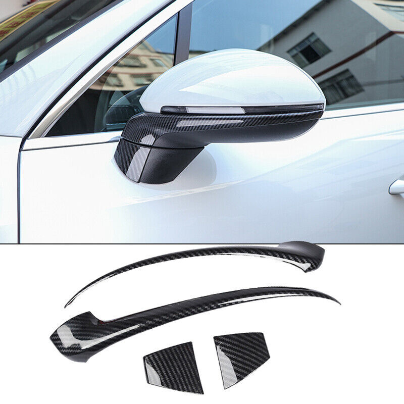 Carbon Fiber Rear Bumper Side Protector Cover Trim For Highlander 2020-22 v