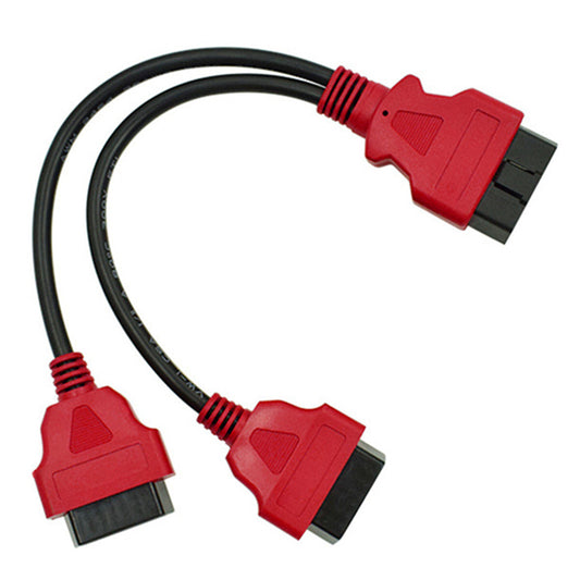 Car 30CM Extension Dual Connector Y Splitter OBD16Pin Male to Female Connection
