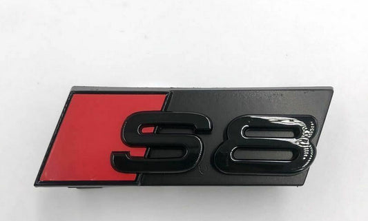 for Audi S8 hooded badge decal front Bonnet grille badge logo gloss black