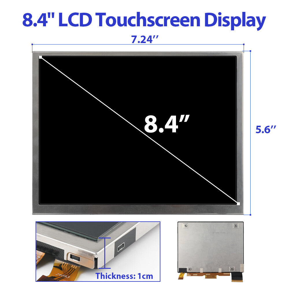 TDO XGA084 8.4 Uconnect 4C UAQ LCD Monitor Touch Screen Blue Silver Replacement