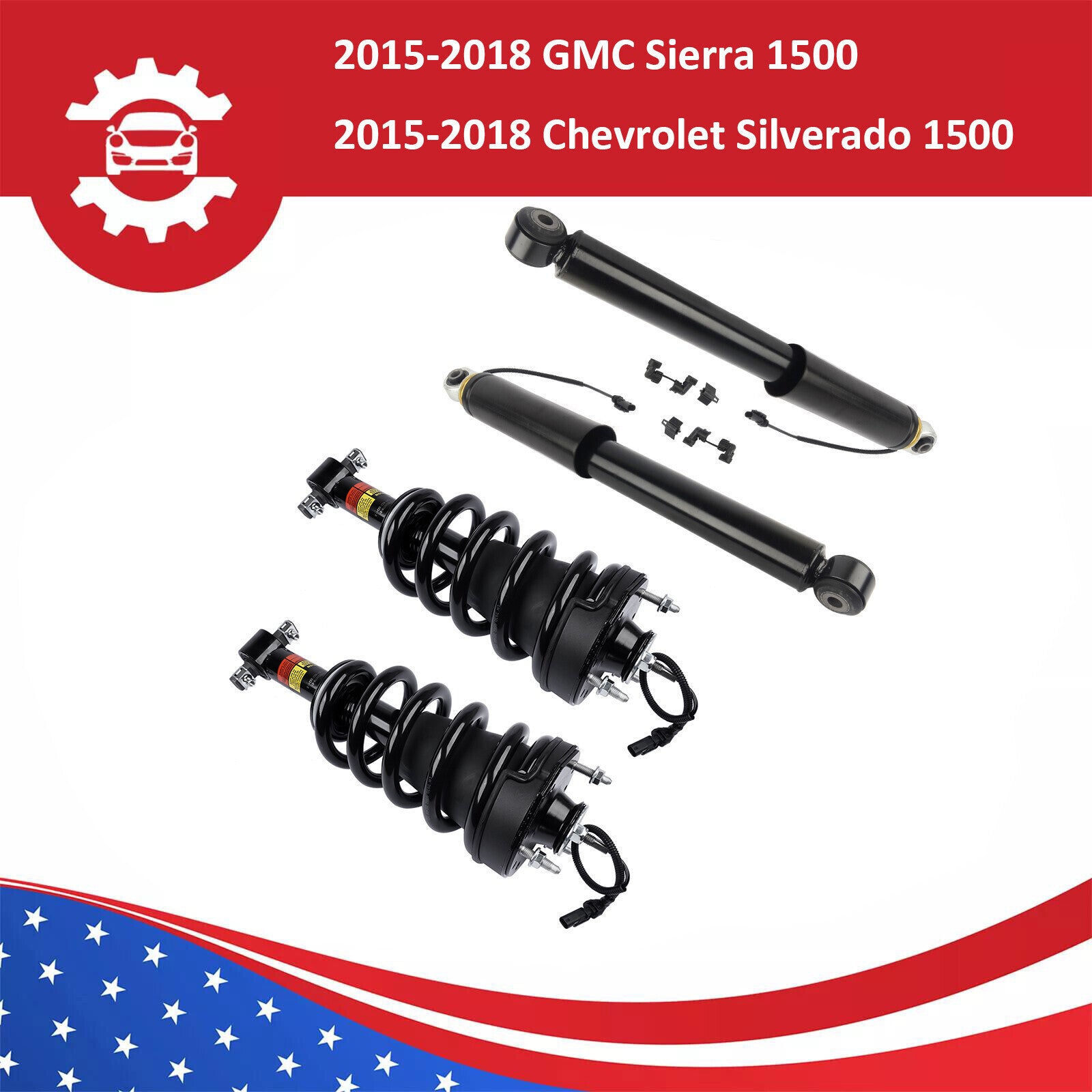 2x Front Shock Struts Assys w/o EDC for BMW E65 E66 745Li 750i 760i 760Li Base