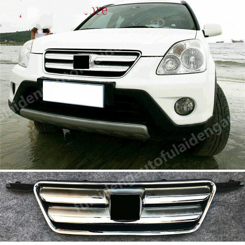 Chrome ABS Front Bumper mesh Grill Grille Replace for Honda CR-V CRV 2005-2006