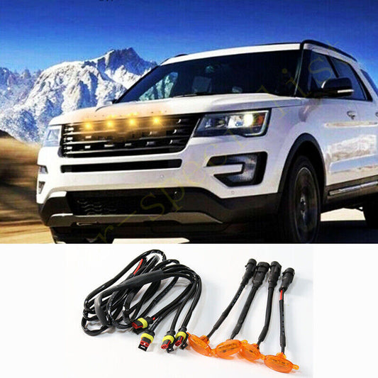 for Ford Explorer 2016-2019 Style Grill LED yellow Marker Light Kit