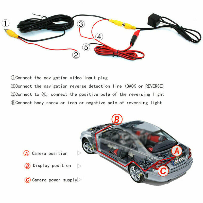 Universal Car Backup Rear View Reverse Parking Camera Night Vision Fisheye Lens