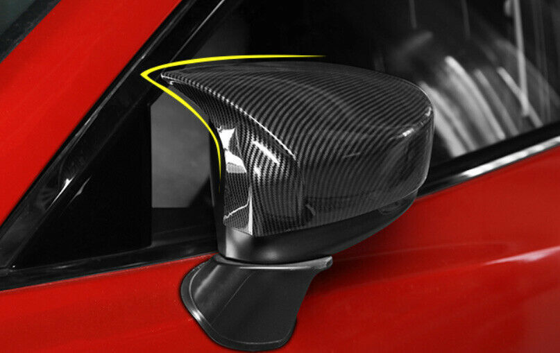 for Mazda 6 Atenza 2018-2021 Carbon Fiber Horn Outer Rear View Mirror Cover Trim