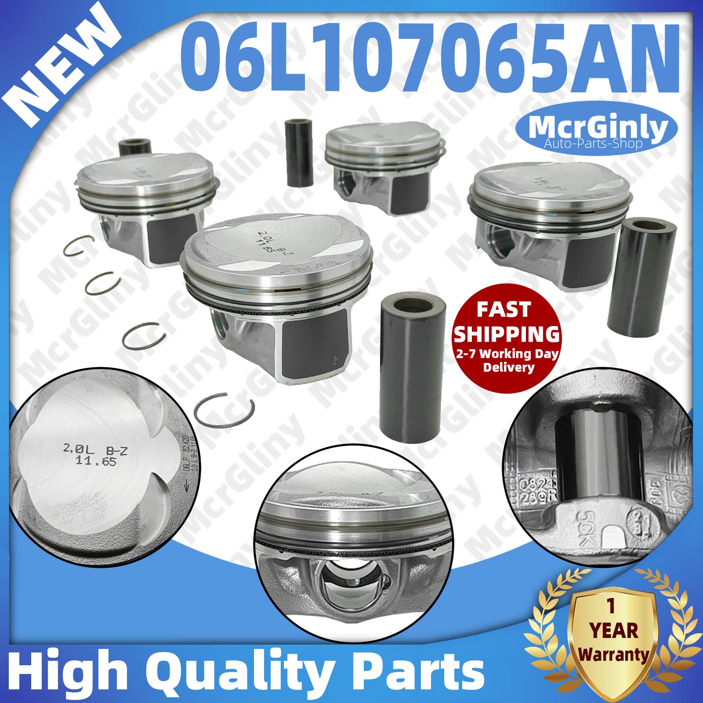 The 3rd generation EA888 piston assembly 06K107065AB is suitable for Passat , for Tiguan , for Audi A3, and Q3 2.0T. n