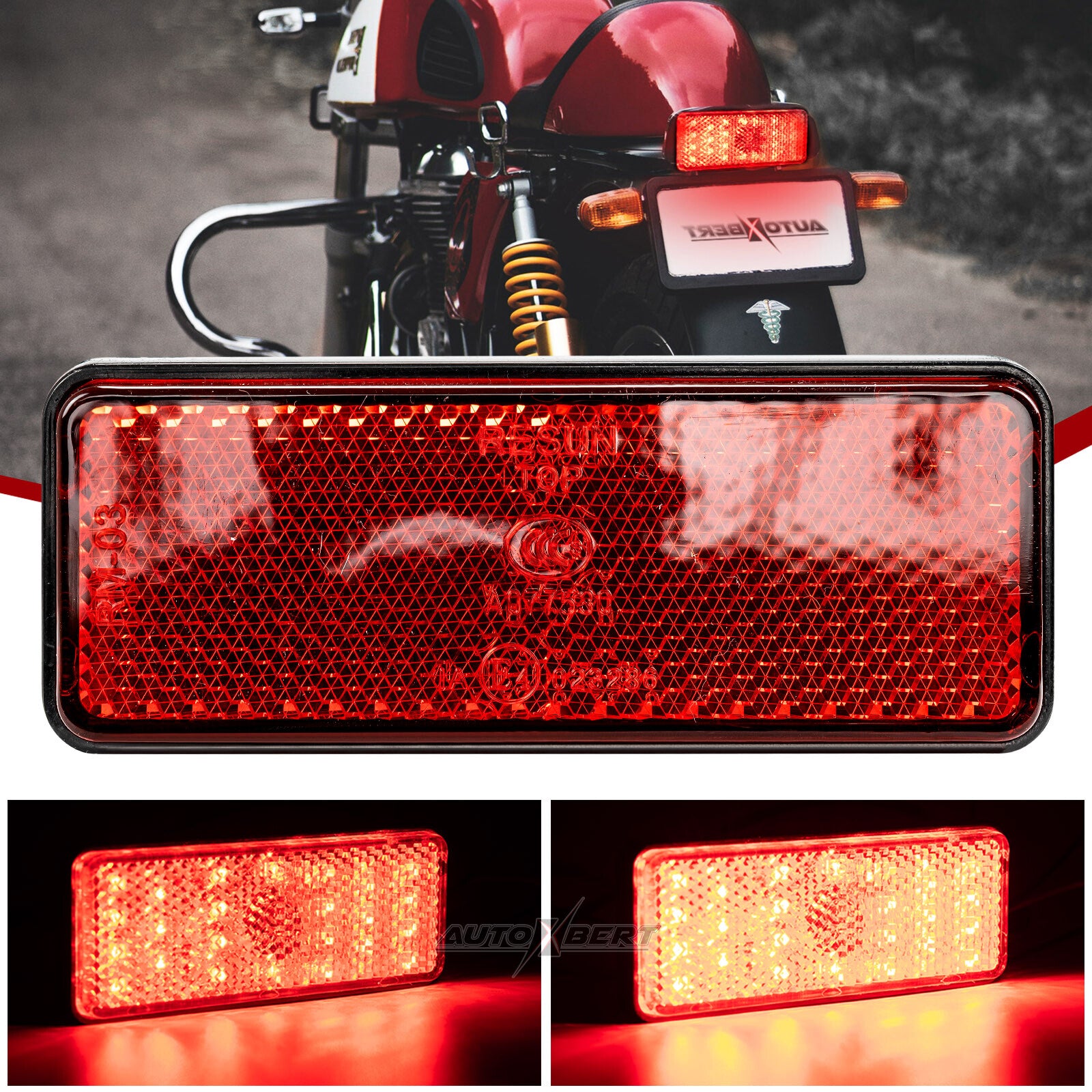 1X Universal Motorcycle 12V LED Rear Tail Light Motorbike Brake Indicator Lamp