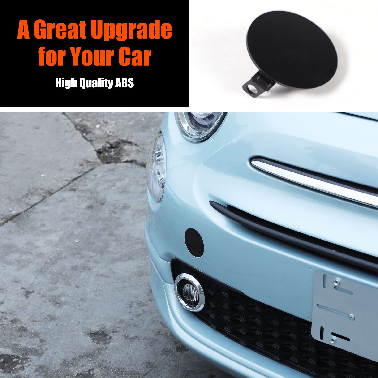 Front bumper tow hook cap for Fiat 500 2016-2023